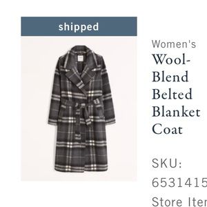 Abercrombie wool blended blanket coat